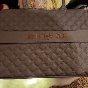 Dior Quilted Gray Duffel Bag